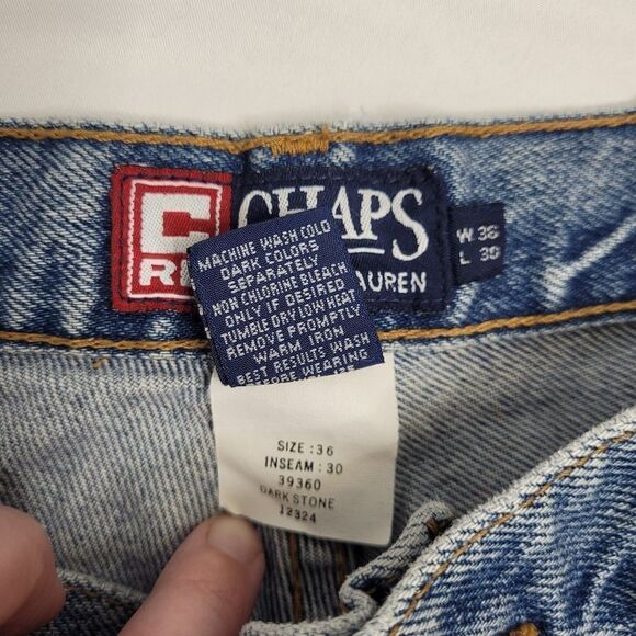 VINTAGE 90s jean shorts Ralph Lauren cutoff distressed denim XL - Picture 8 of 17